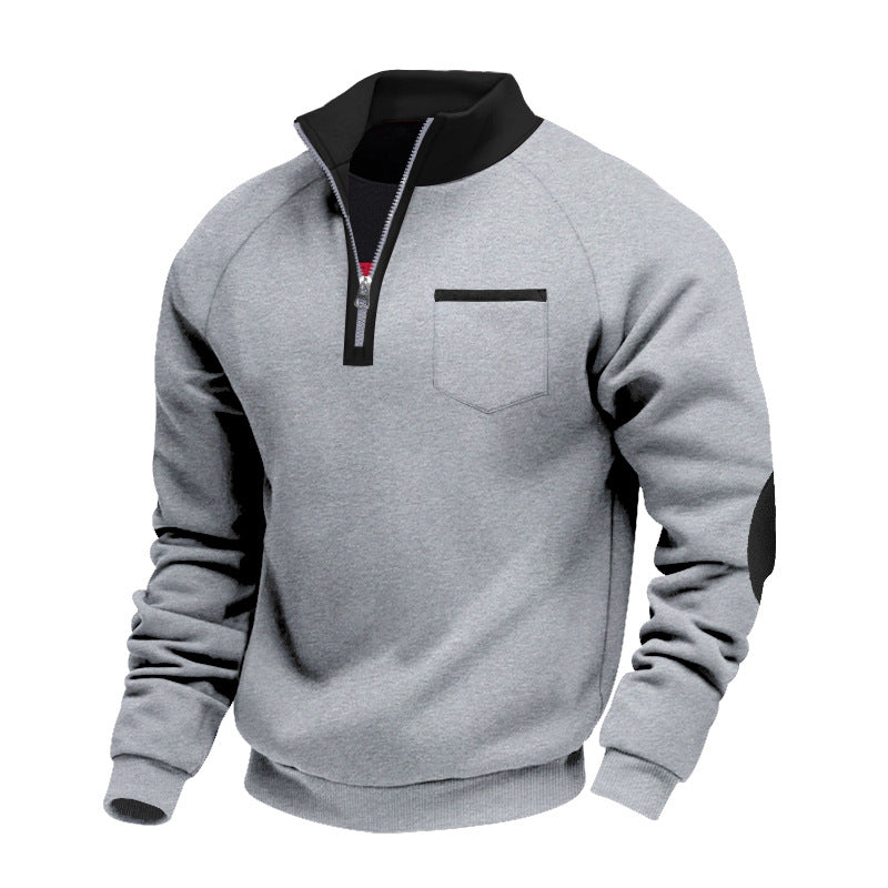 Men's Stand Collar Quarter Zip Sweatshirt