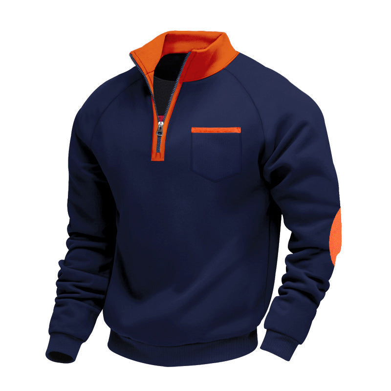 Men's Stand Collar Quarter Zip Sweatshirt