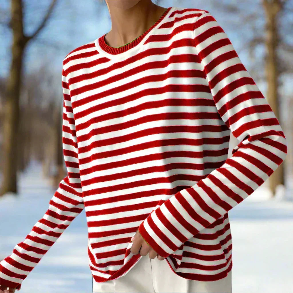 Women's Printed Long Sleeve Top - Red