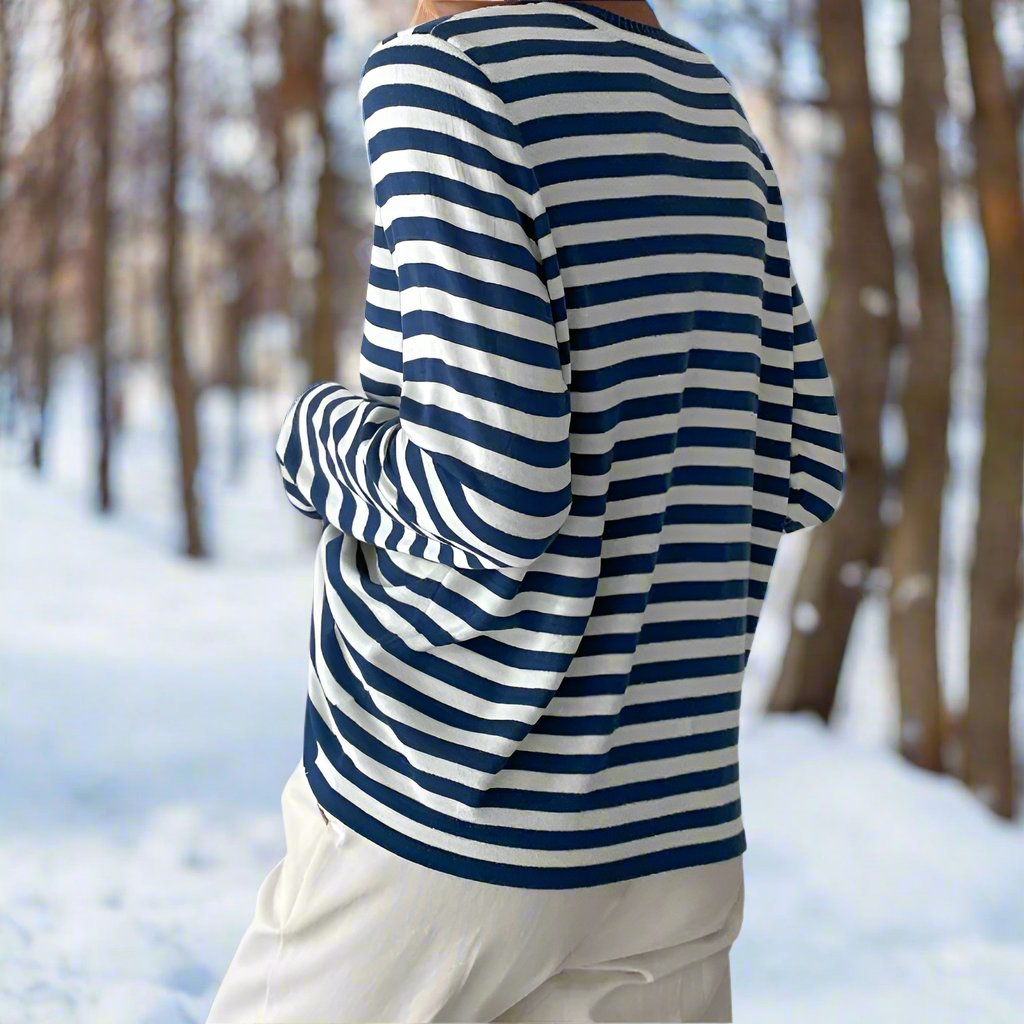 Women's Printed Long Sleeve Top Relaxed Everyday Layer for Cooler Days
