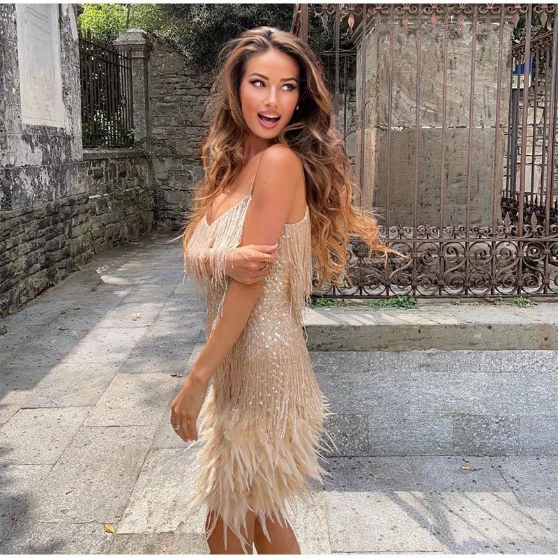 Women's Sequin Fitted Cocktail Mini Dress