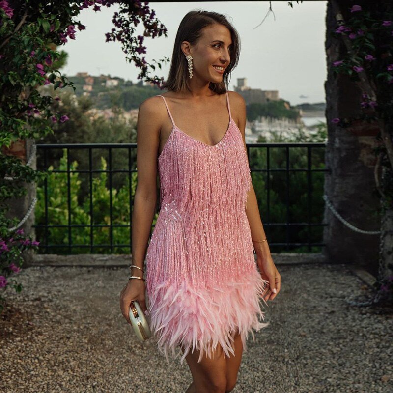 Women's Sequin Fitted Cocktail Mini Dress