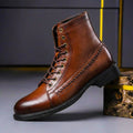 Men's Italian Leather Ankle Boots - Brown