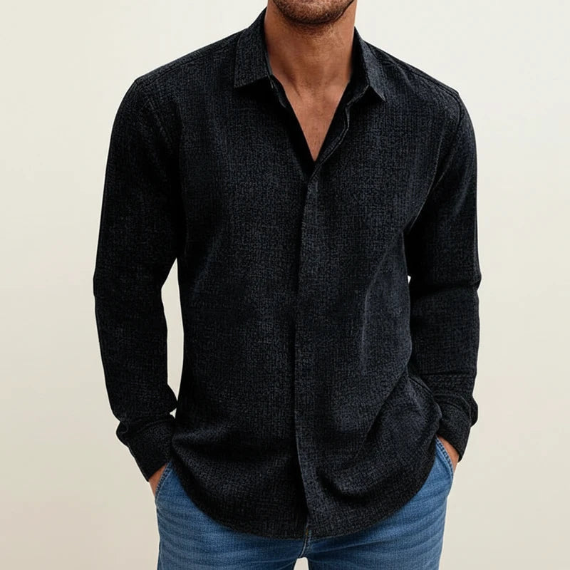 Men's Textured Long Sleeve Shirt