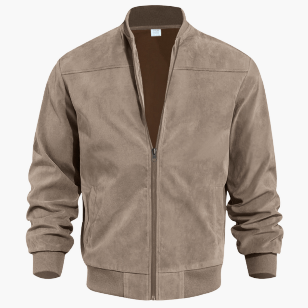 Men's Soft Suede Bomber Jacket