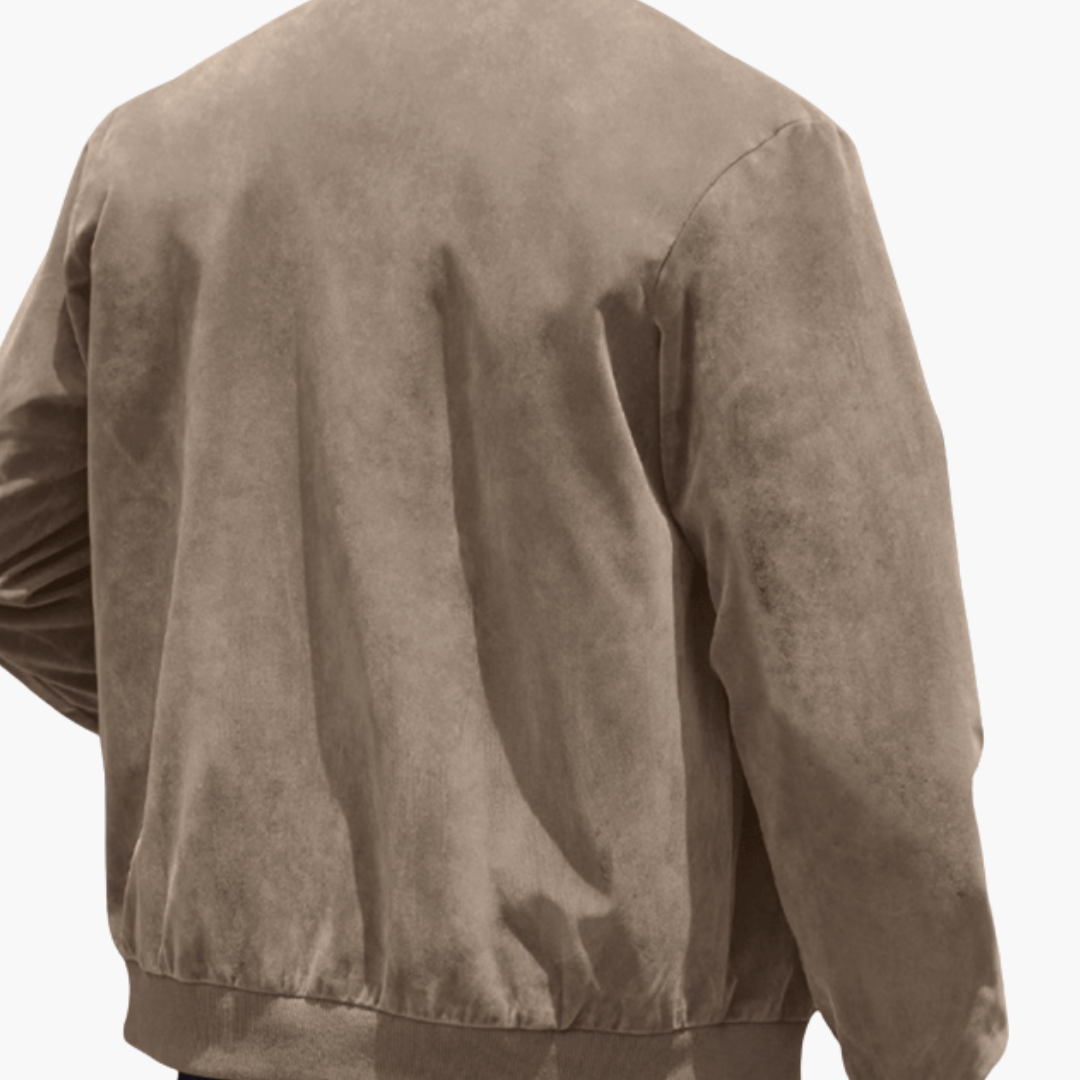 Men's Soft Suede Bomber Jacket