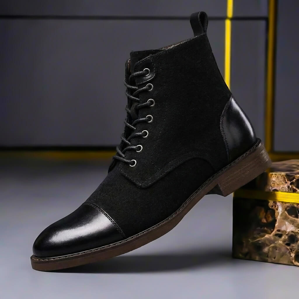 Men's Leather and Wool Winter Boots