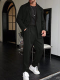 Men’s Slim Fit Two-Piece Business Suit - Black