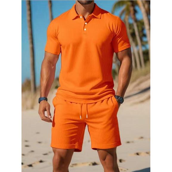 Men’s Polo and Drawstring Shorts Set