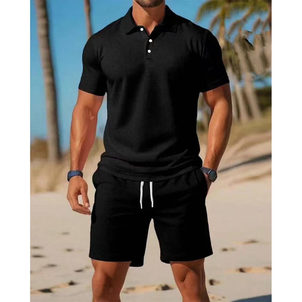 Men’s Polo and Drawstring Shorts Set