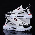 Men's Sculpted Sole Mesh Sneakers - Black Red