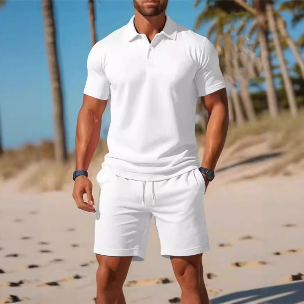 Men’s Polo and Drawstring Shorts Set