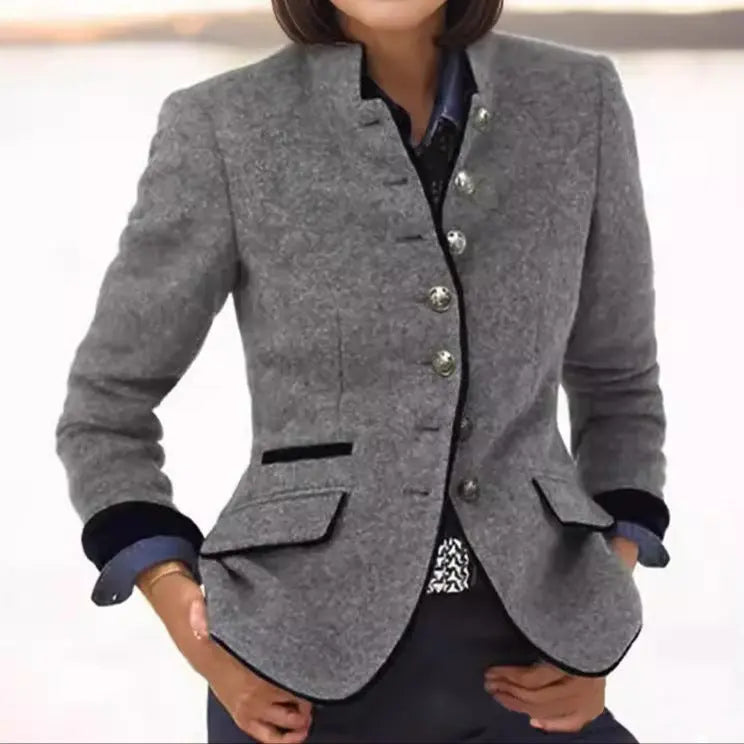 Women’s Wool Contrast Trim Blazer