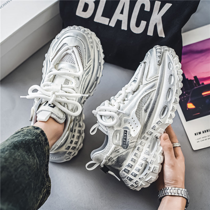 Men's Layered Panel Chunky Sneakers