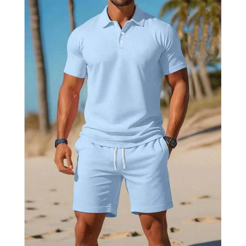 Men’s Polo and Drawstring Shorts Set