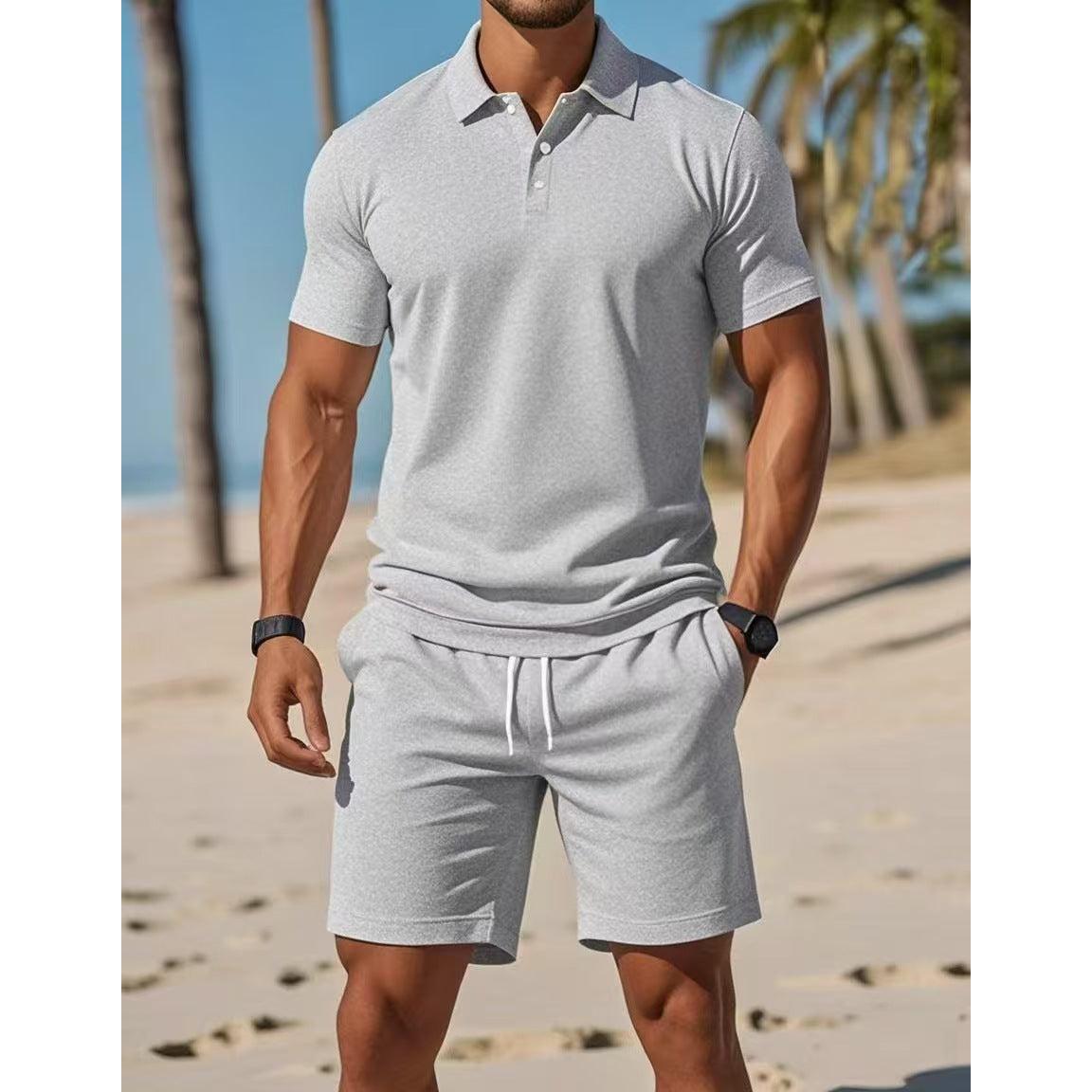 Men’s Polo and Drawstring Shorts Set