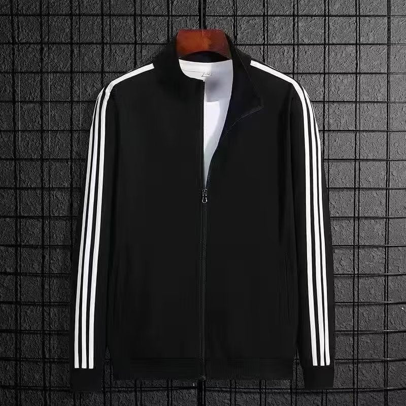 Men's Stripe Panel Zip Jacket and Jogger Tracksuit