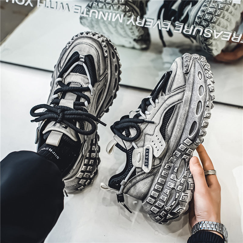 Men's Layered Panel Chunky Sneakers