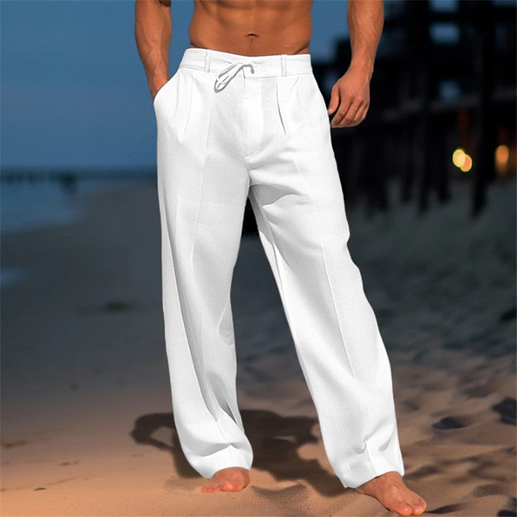 Men's Pleated Drawstring Trousers