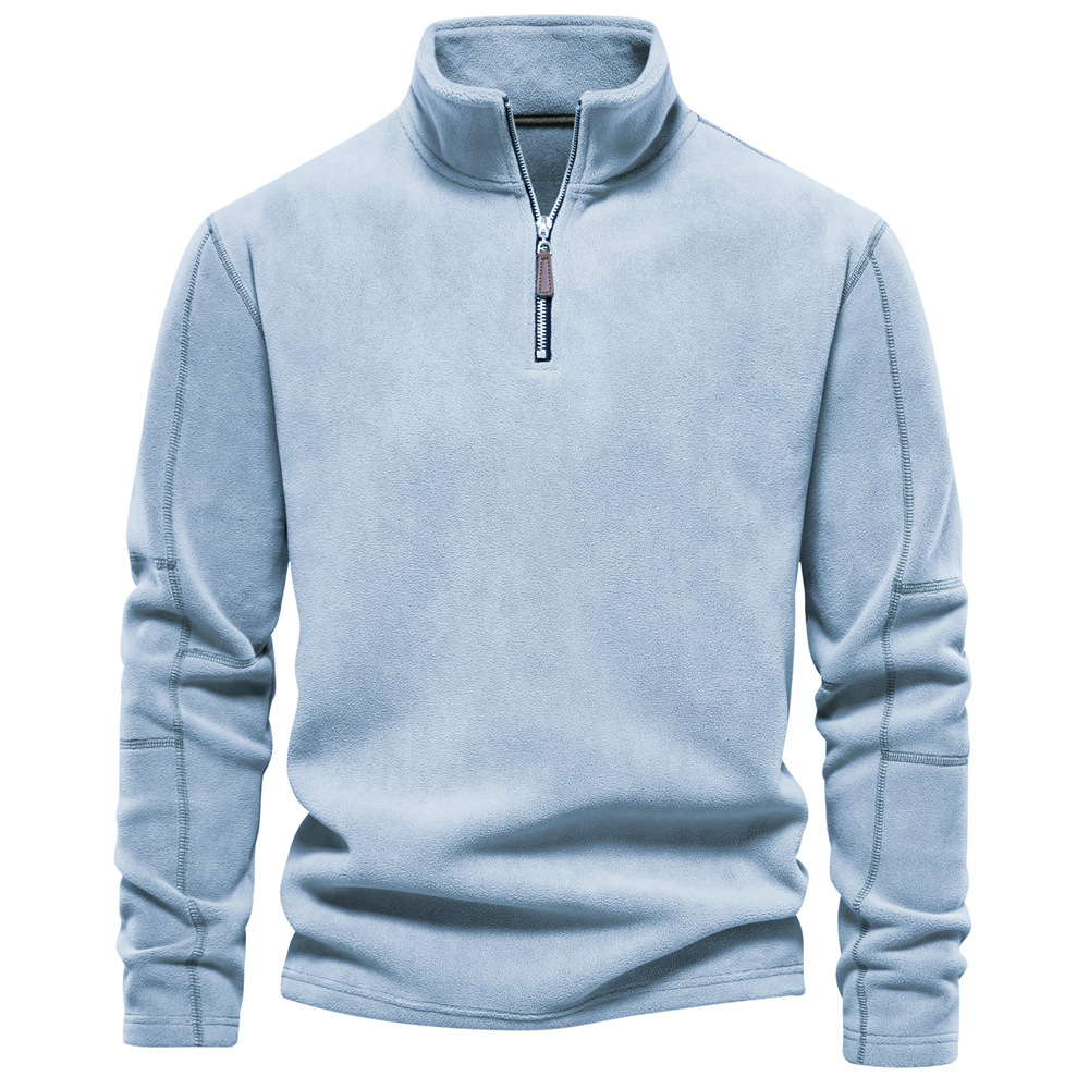 Men's Quarter-Zip Fleece Sweatshirt - Light Blue
