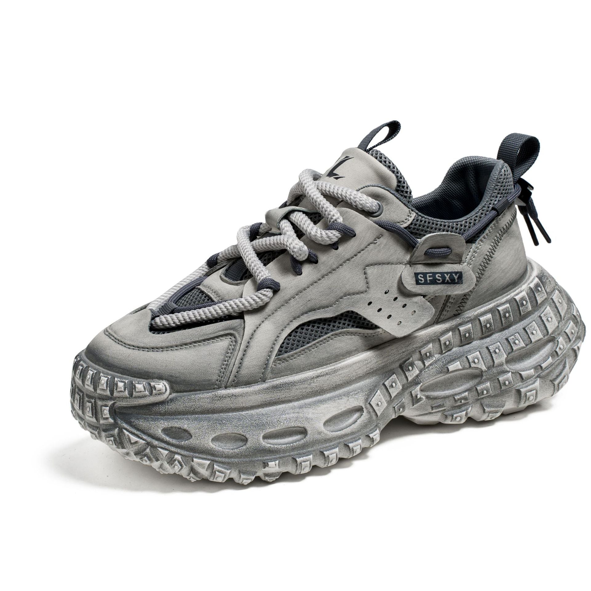 Men's Layered Panel Chunky Sneakers