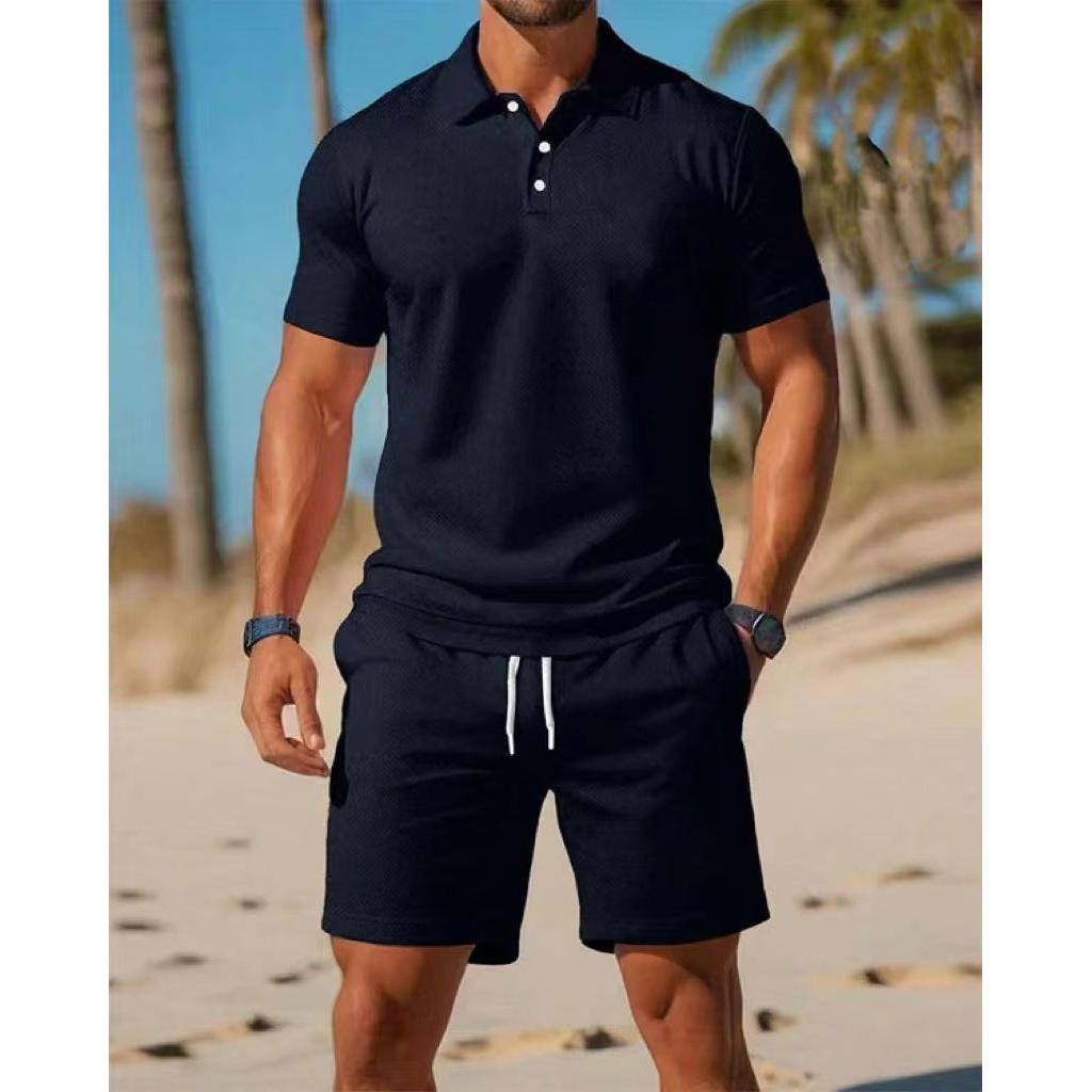 Men’s Polo and Drawstring Shorts Set