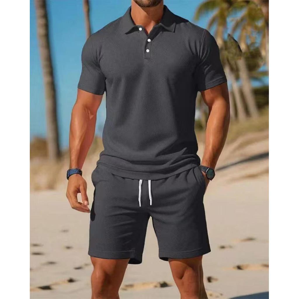 Men’s Polo and Drawstring Shorts Set