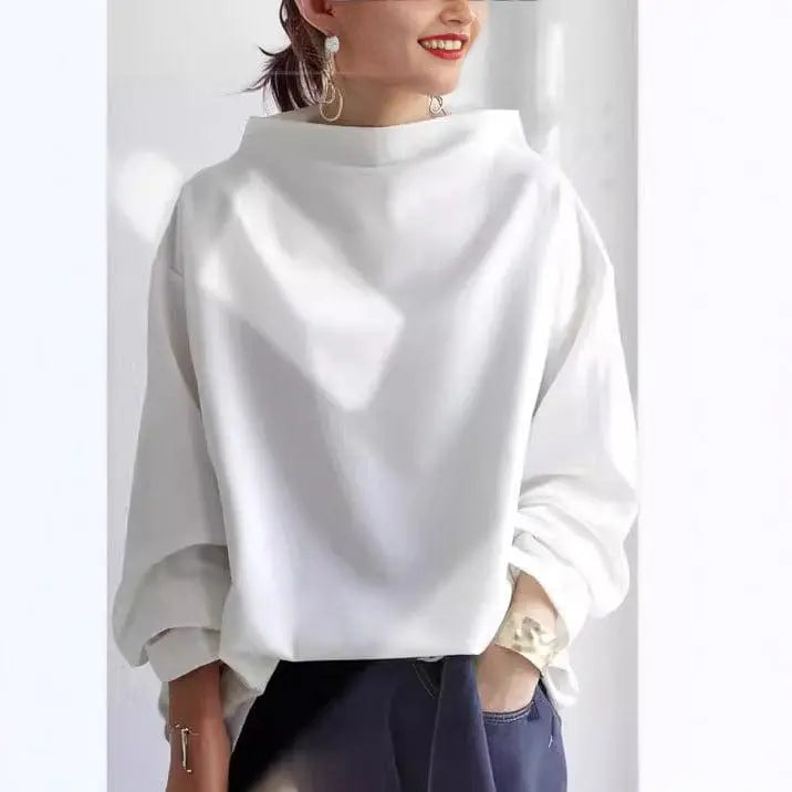 Women's Oversized Roll Neck Knit Top