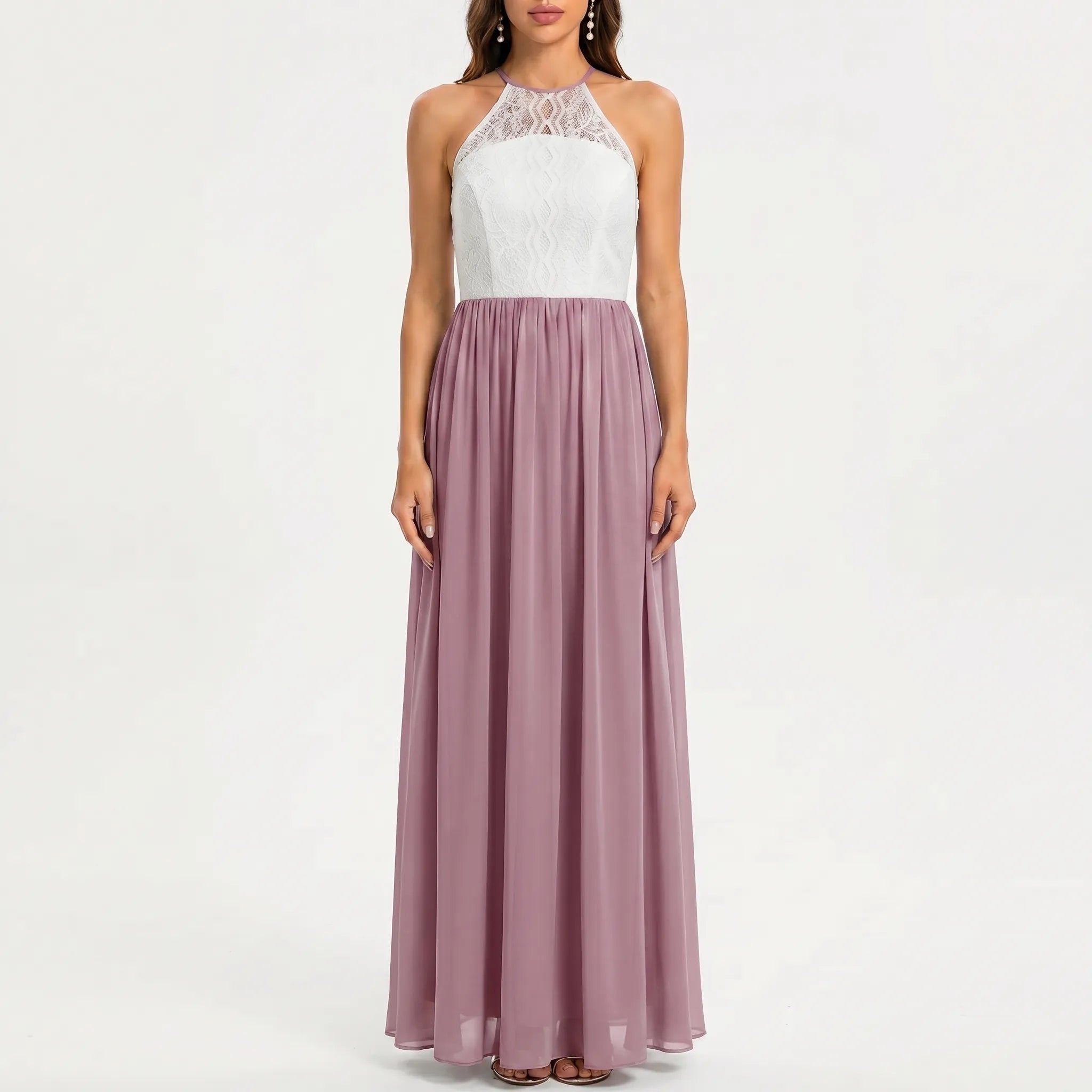 Women’s Halter Open-Back Maxi Dress