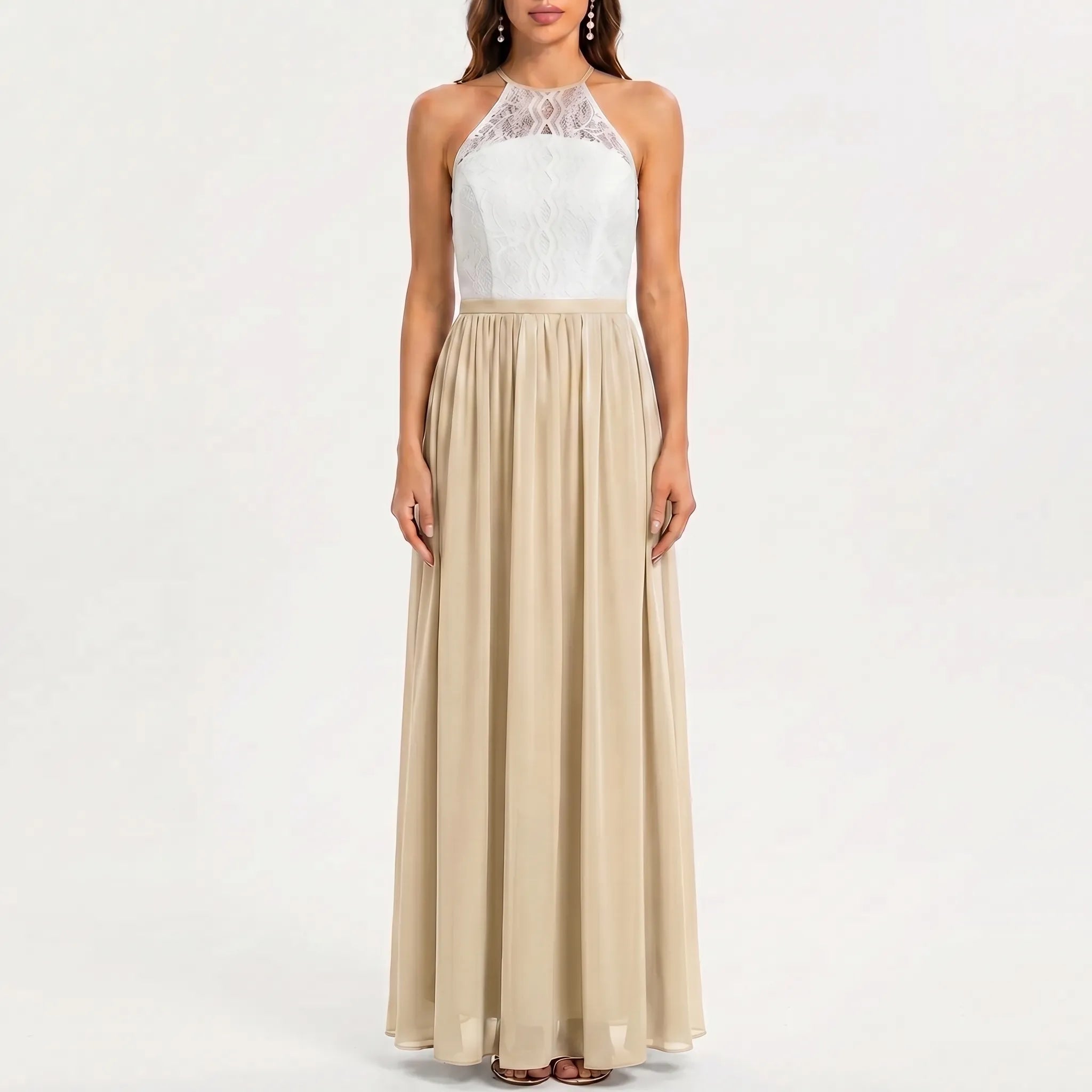 Women’s Halter Open-Back Maxi Dress