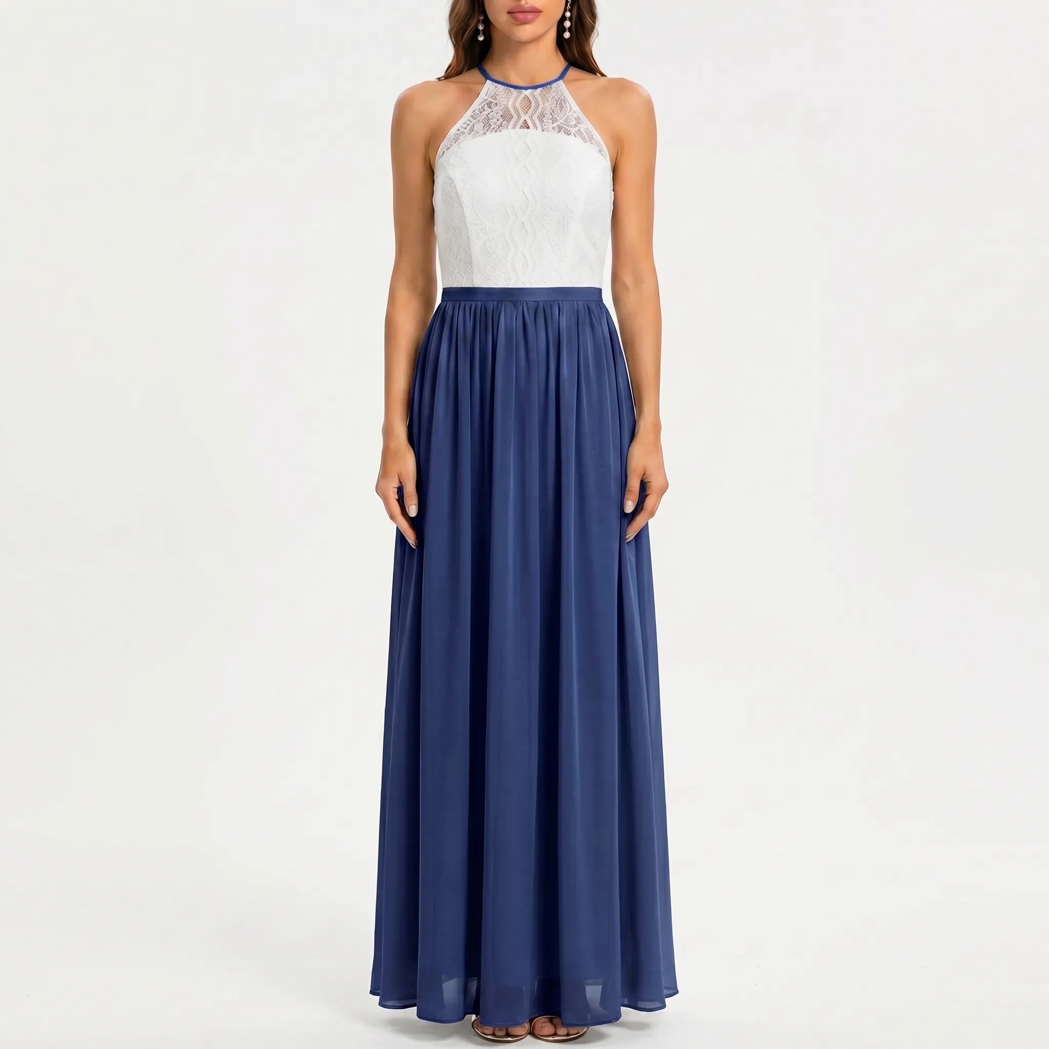 Women’s Halter Open-Back Maxi Dress
