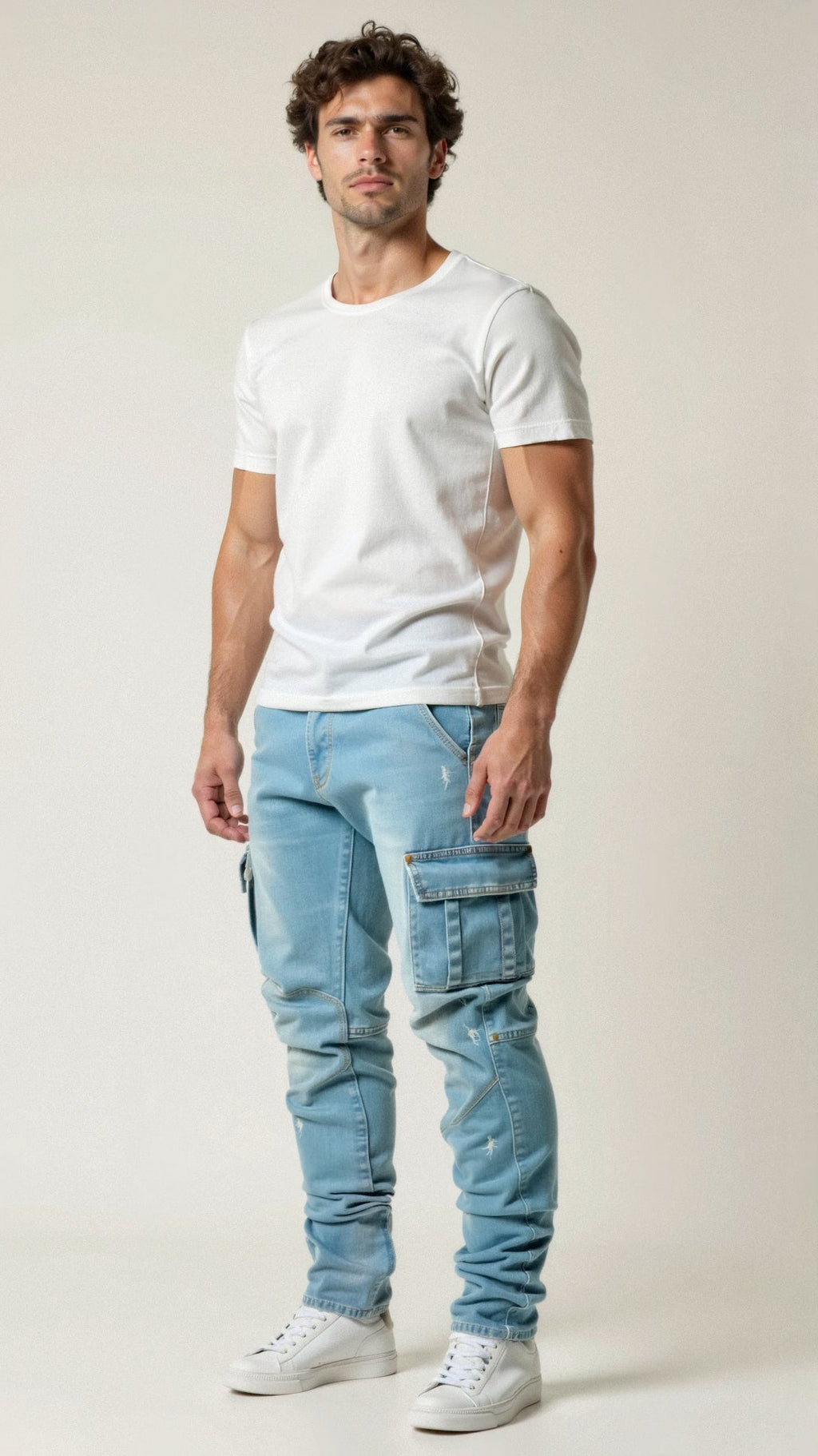 Men's Slim-Fit Cargo Jeans