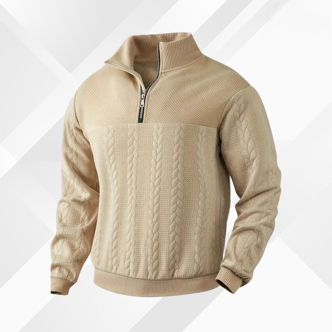 Men's Cable Knit Half Zip Sweater