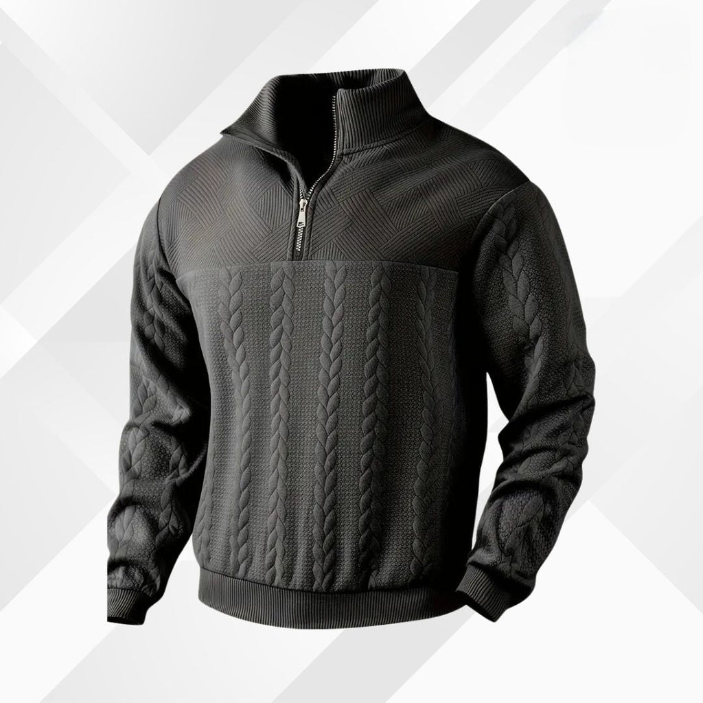 Men's Cable Knit Half Zip Sweater