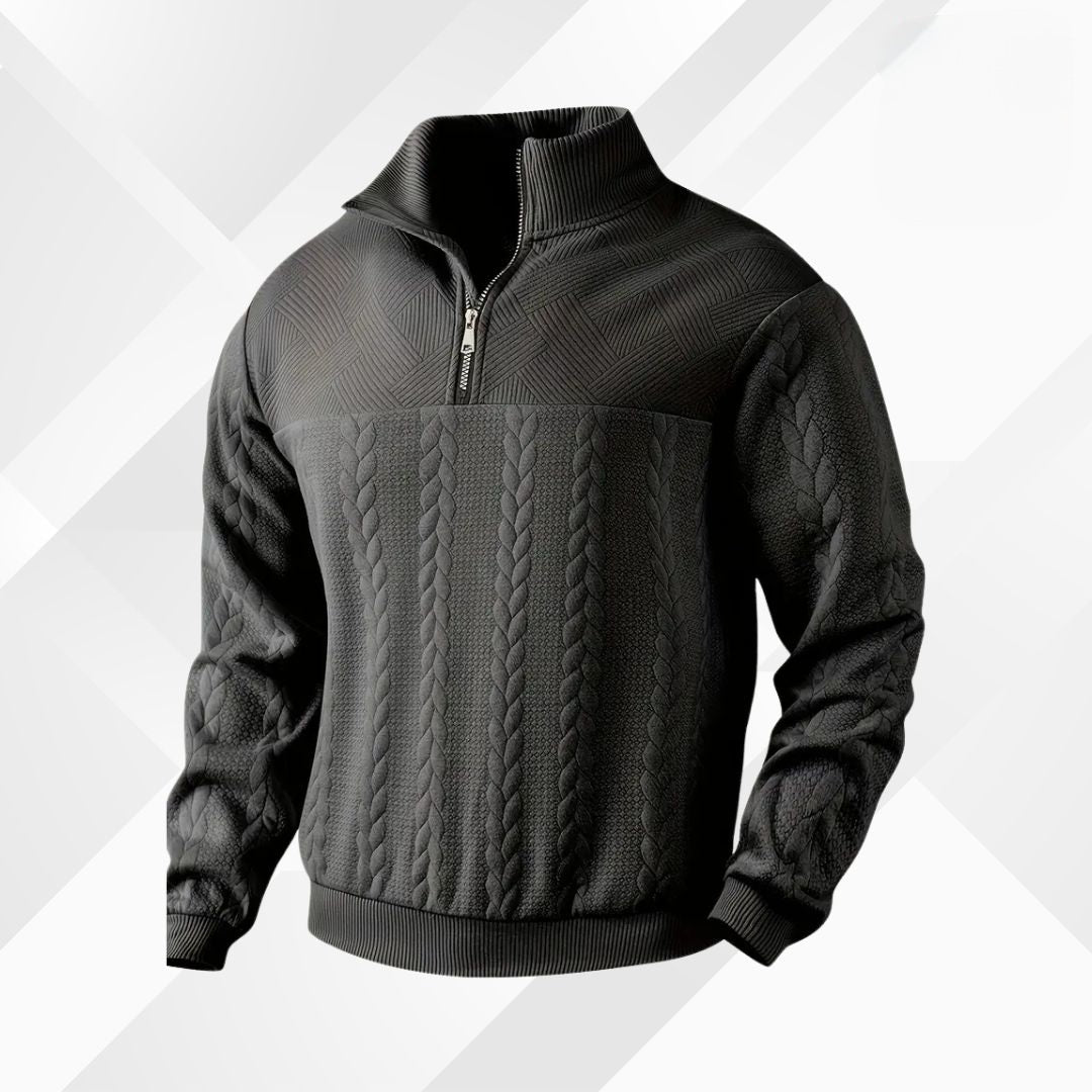 Men's Cable Knit Half Zip Sweater