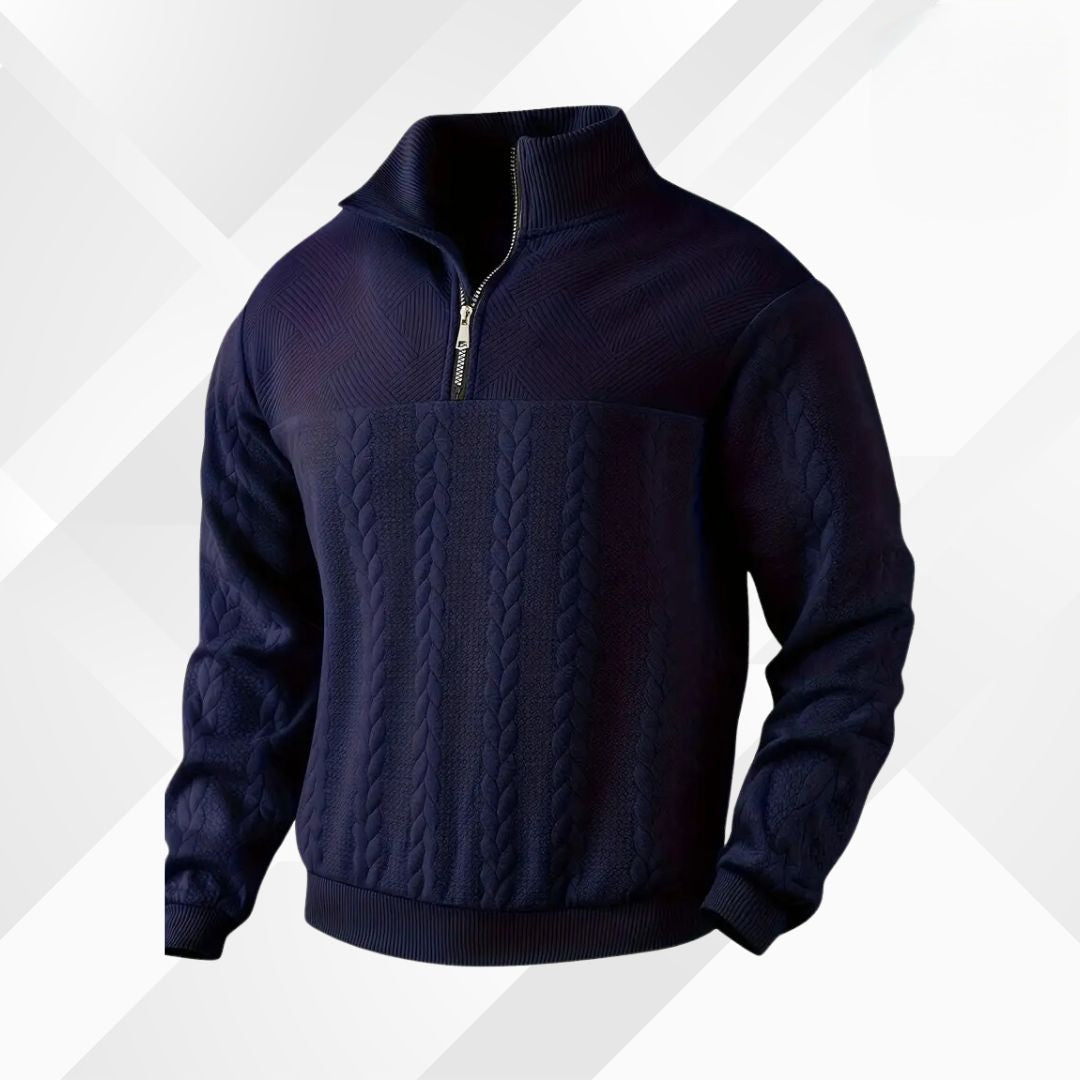 Men's Cable Knit Half Zip Sweater