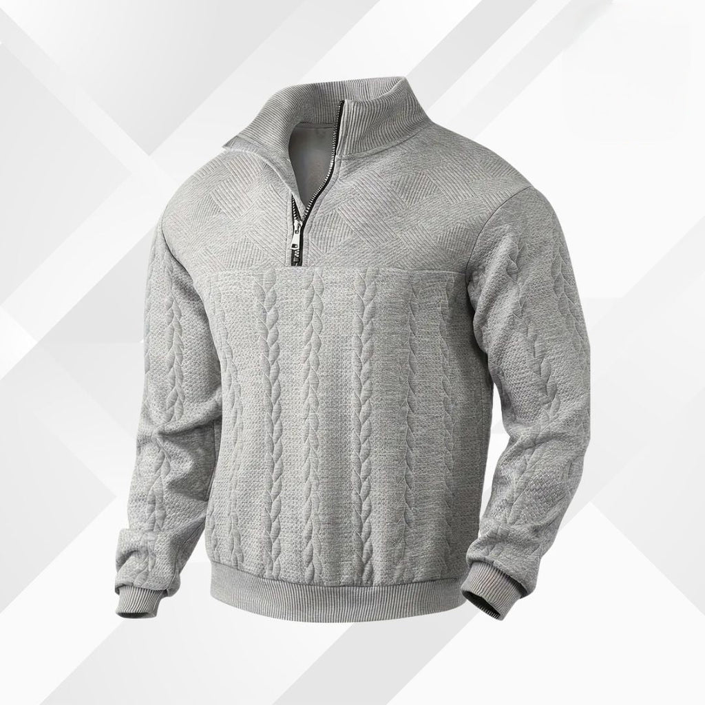 Men's Cable Knit Half Zip Sweater