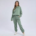 Women's Oversized Hooded Tracksuit Set - Sage Green