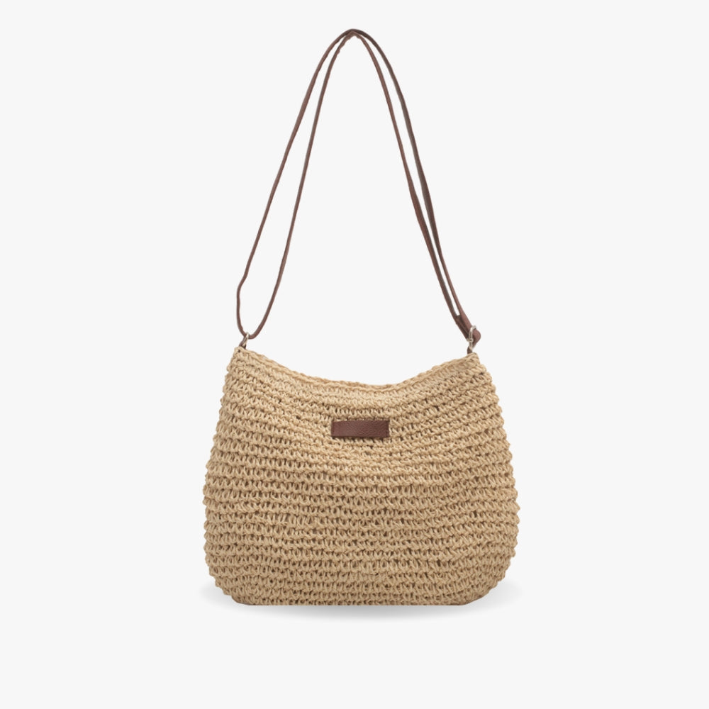 Women's Straw Shoulder Bag - Woven Summer Hobo Handbag for Beach