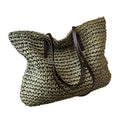 Women's Woven Beach Tote Bag - Large Summer Vacation Shoulder Handbag