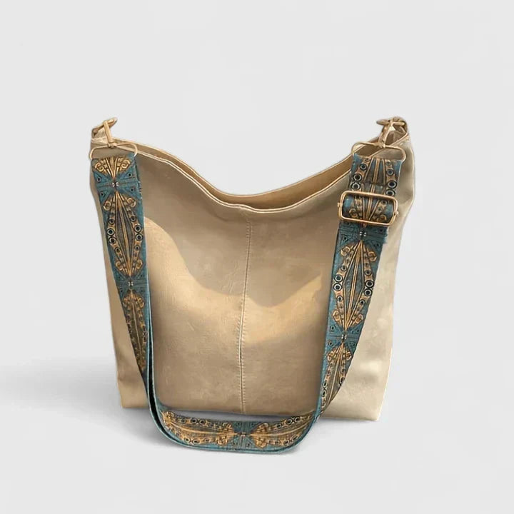 Women's Vintage Shoulder Bag - Beige