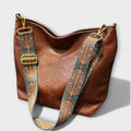 Women's Statement Strap Shoulder Handbag - Casual Purse for Summer