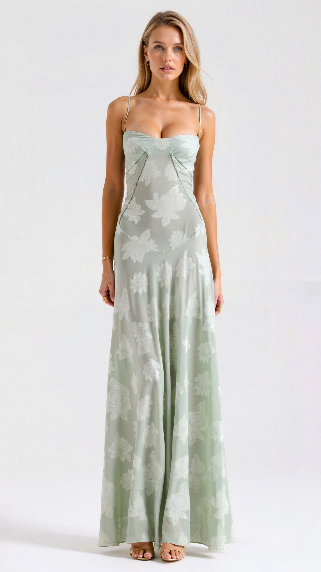 Women's Slip Corset-Back Maxi Dress