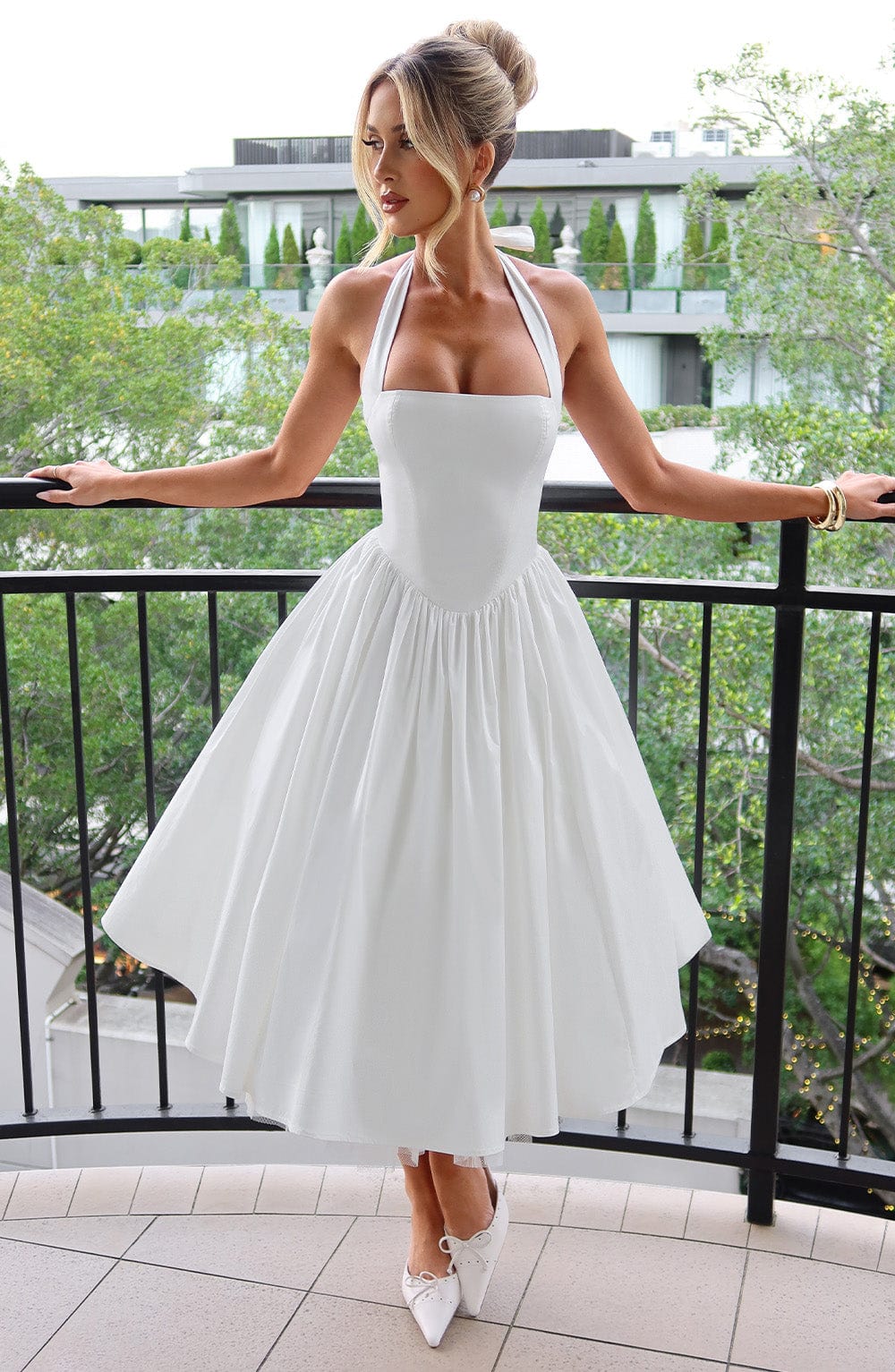 Women's Halter A-Line Midi Dress
