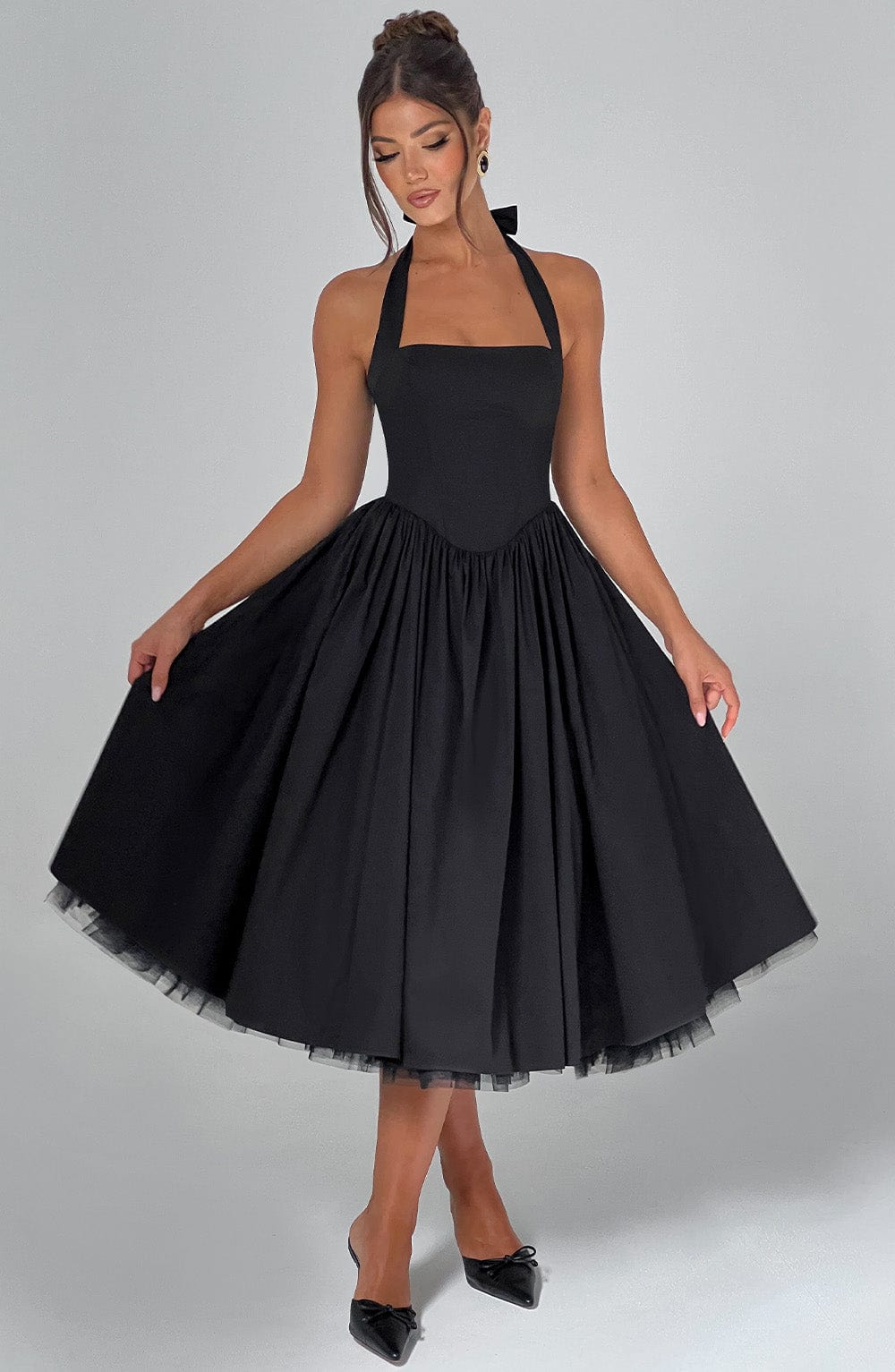 Women's Halter A-Line Midi Dress