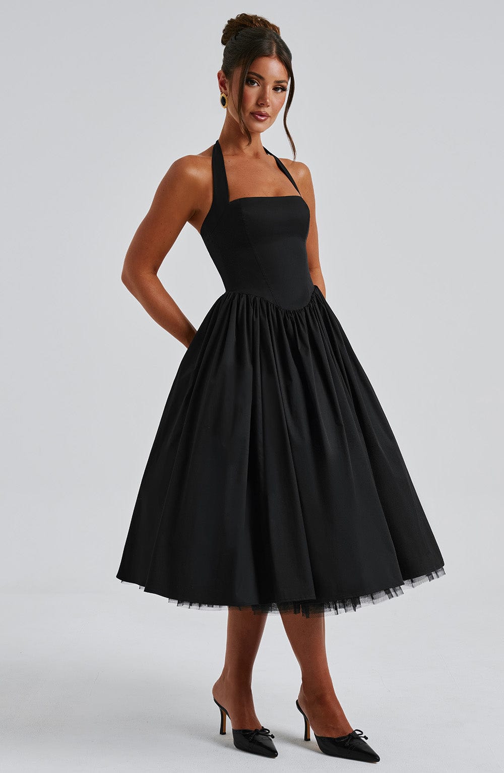 Women's Halter A-Line Midi Dress