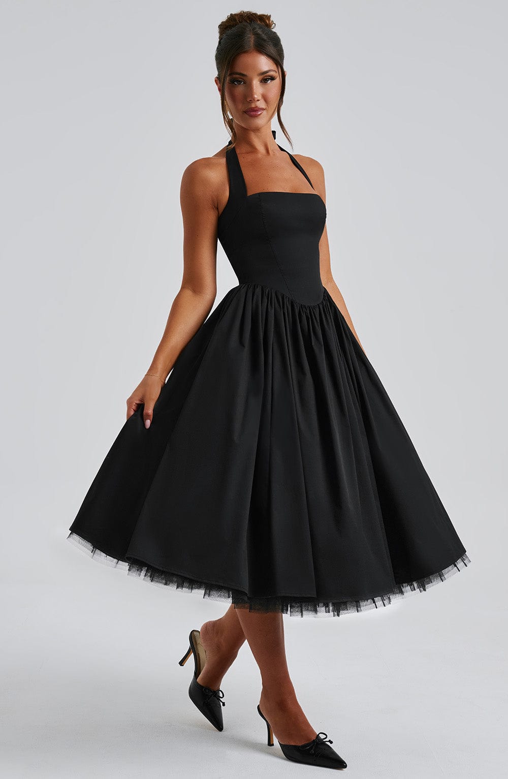 Women's Halter A-Line Midi Dress