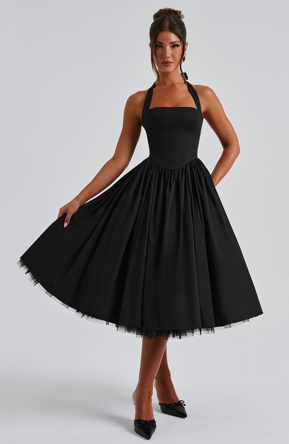 Women's Halter A-Line Midi Dress