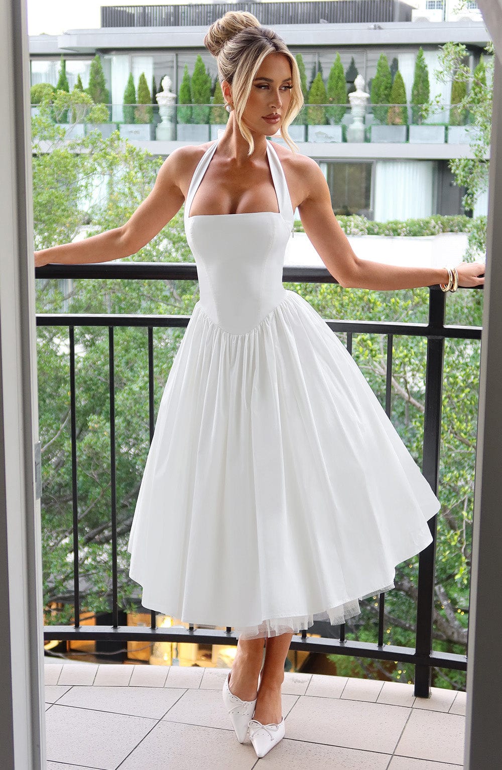 Women's Halter A-Line Midi Dress