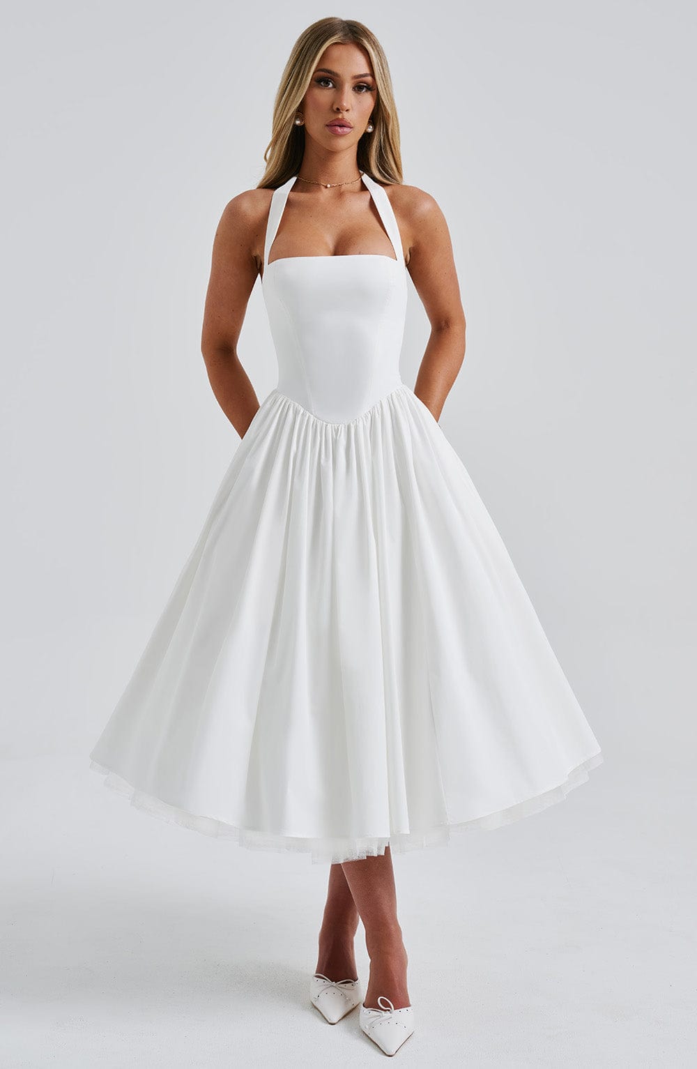 Women's Halter A-Line Midi Dress